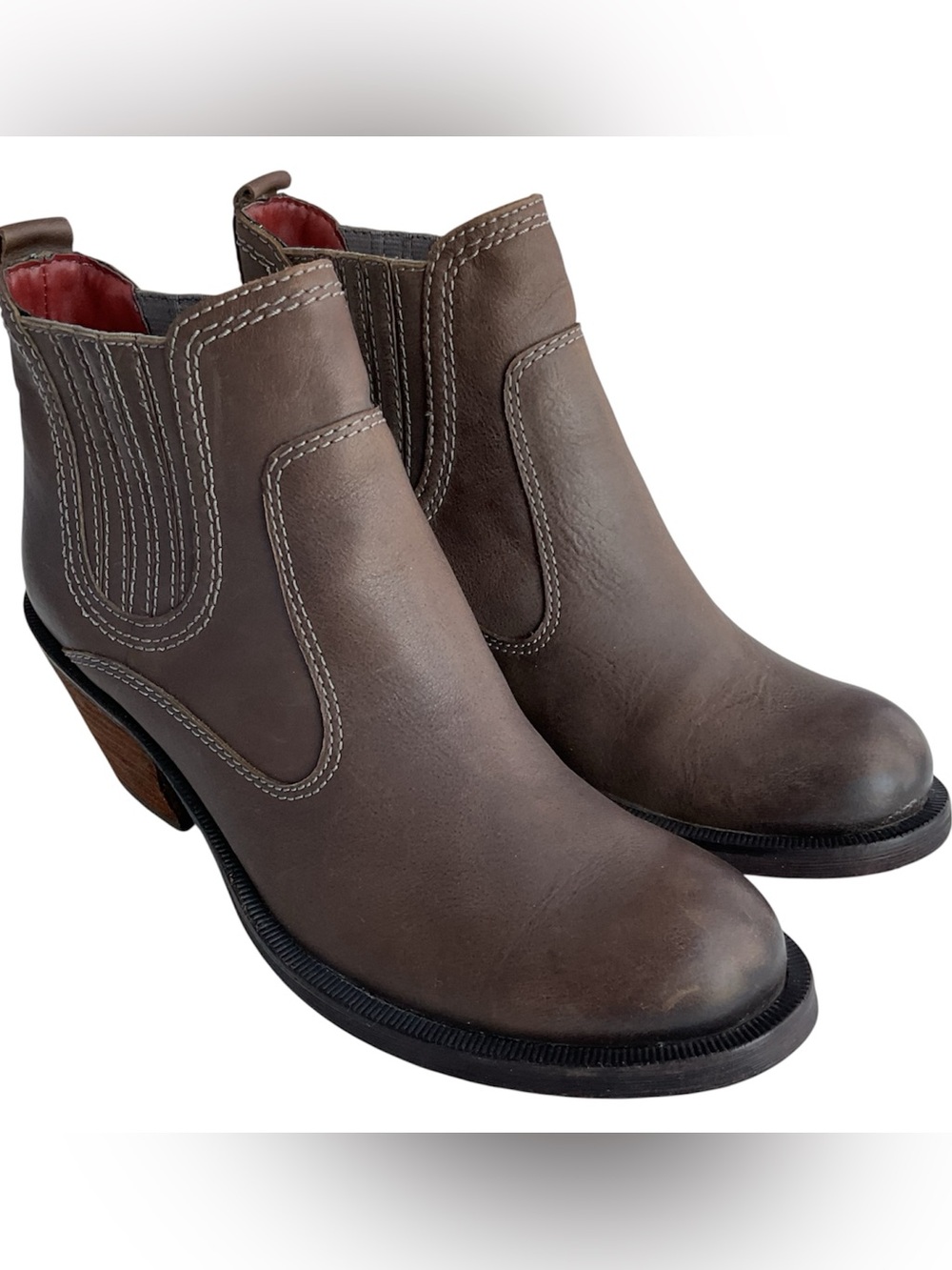 Luxury Rebel Brandon Gray Leather Ankle Boots Women’s Size 6 (36)